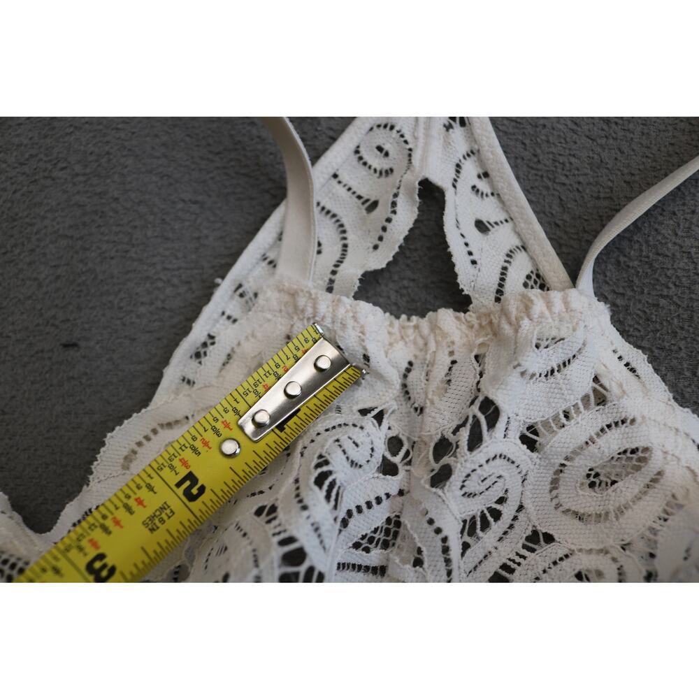VICTORIAS SECRET PINK Halter Bra Lot Large Green White Lace High Neck Push Up - Picture 4 of 9